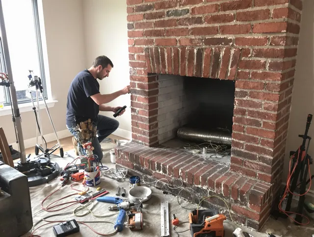 Ontario Chimney Sweep specialist finalizing chimney liner service in Ontario, CA