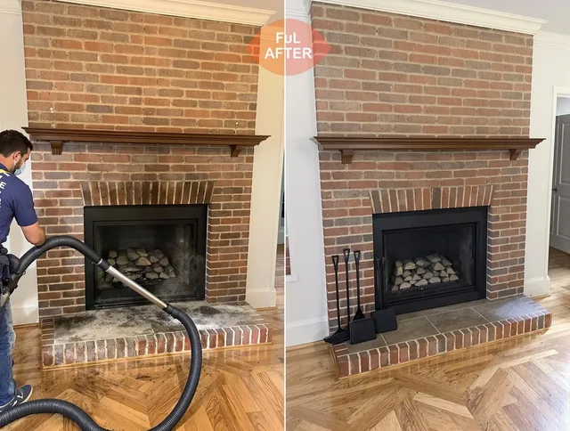 Ontario Chimney Sweep carefully sanitizing a fireplace in Ontario, CA