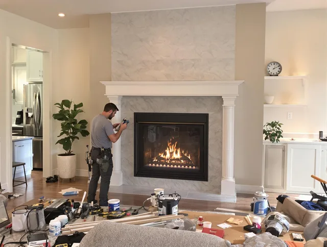 Newly installed fireplace by Ontario Chimney Sweep in Ontario, CA